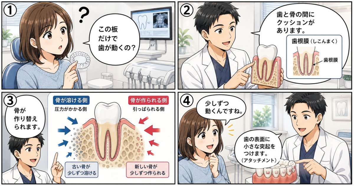 マウスピース矯正で歯が動く仕組みと骨の作り替えのメカニズム