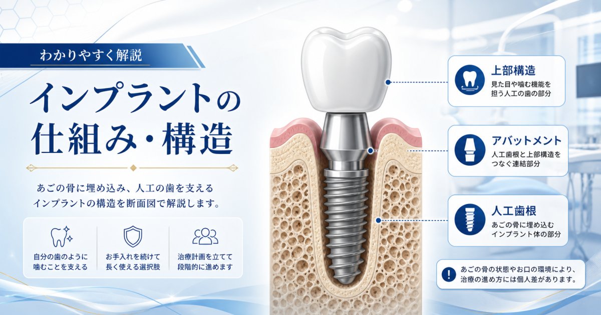「インプラントってどうなってるの？」基本の構造と仕組みを徹底解説
