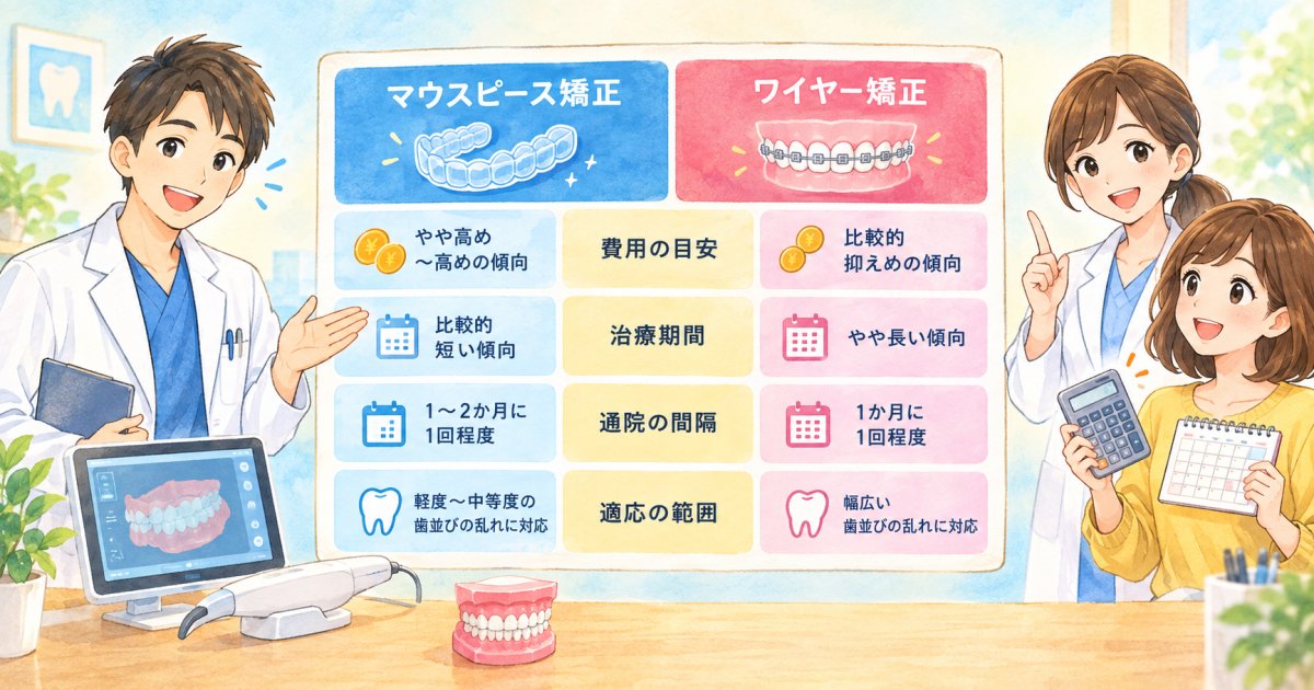 費用相場と治療期間の違いを整理！通院頻度や適応範囲の目安