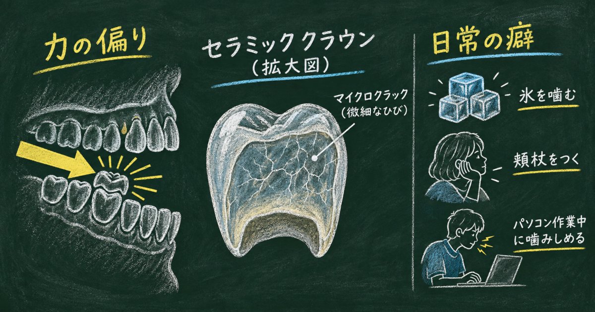 セラミックが欠ける・割れる主な原因と歯ぎしりの関係