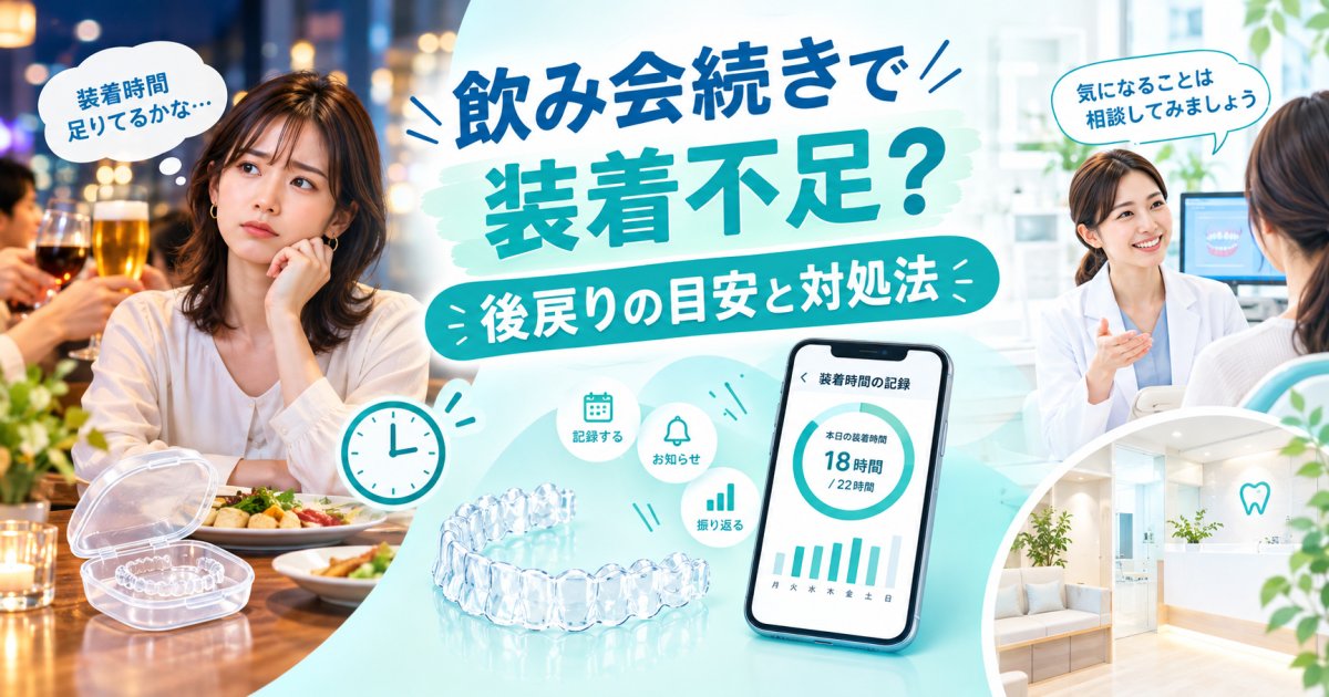 飲み会続きでマウスピース装着不足…後戻りの目安と対処法