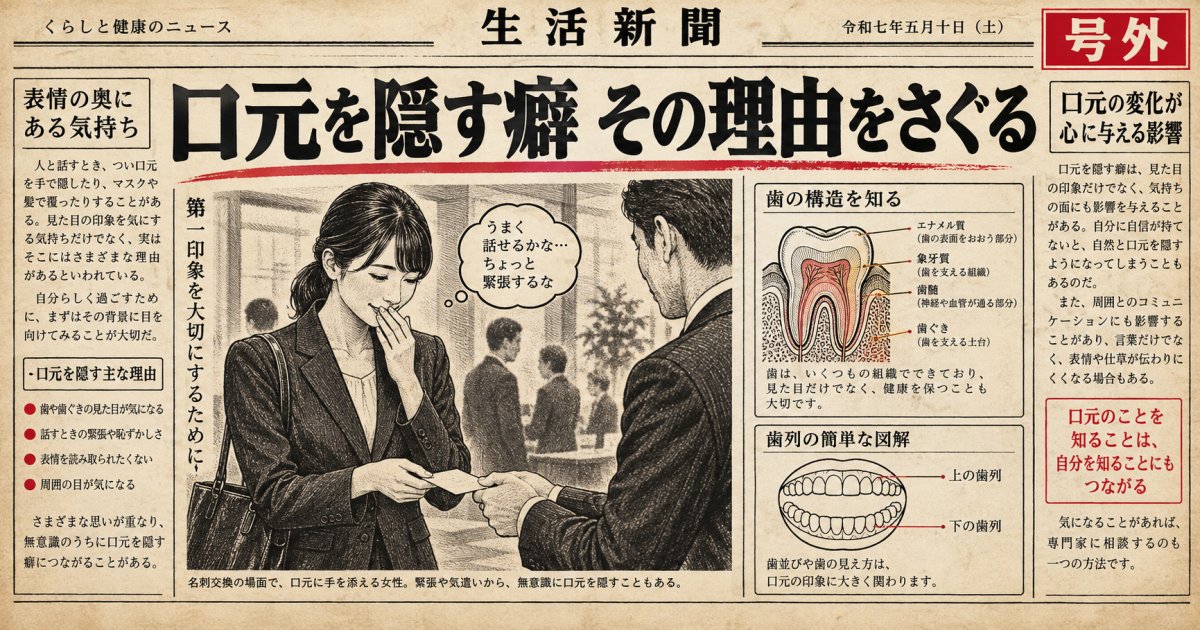 商談中に口元を隠す癖、歯並びと銀歯が原因？改善策を解説