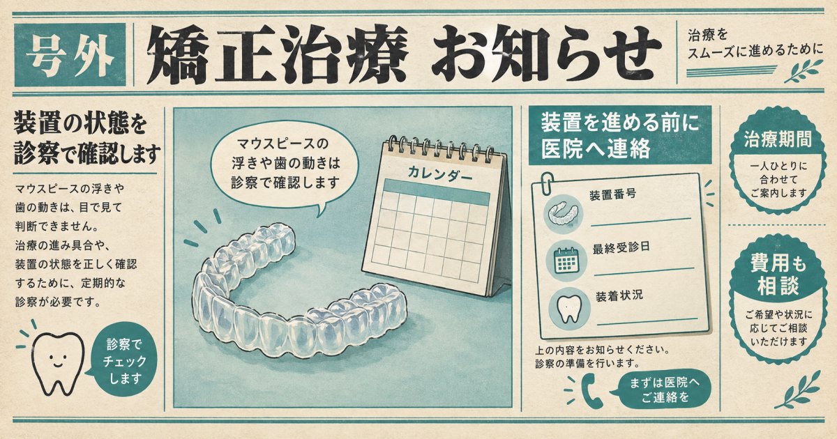 仕事や育児で通院が途切れたら？マウスピース矯正への影響と対処法