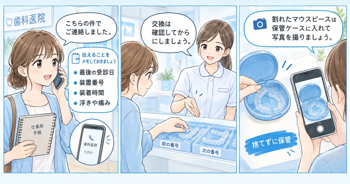 予約が途切れたら、装置を進める前に医院へ連絡する