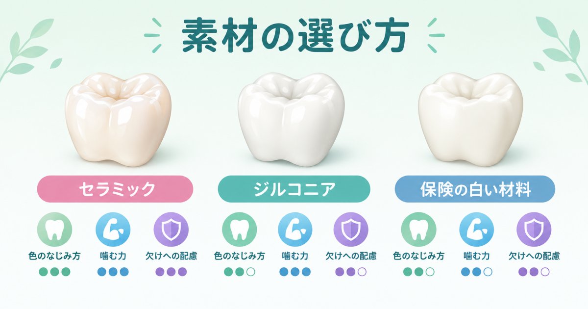 銀歯を白くするなら、セラミックとジルコニアはどう選ぶ？