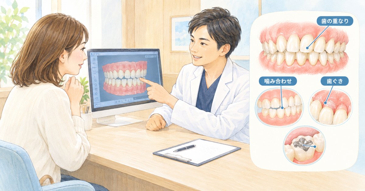前歯の重なりが気になる場合、治療前に何を調べる？