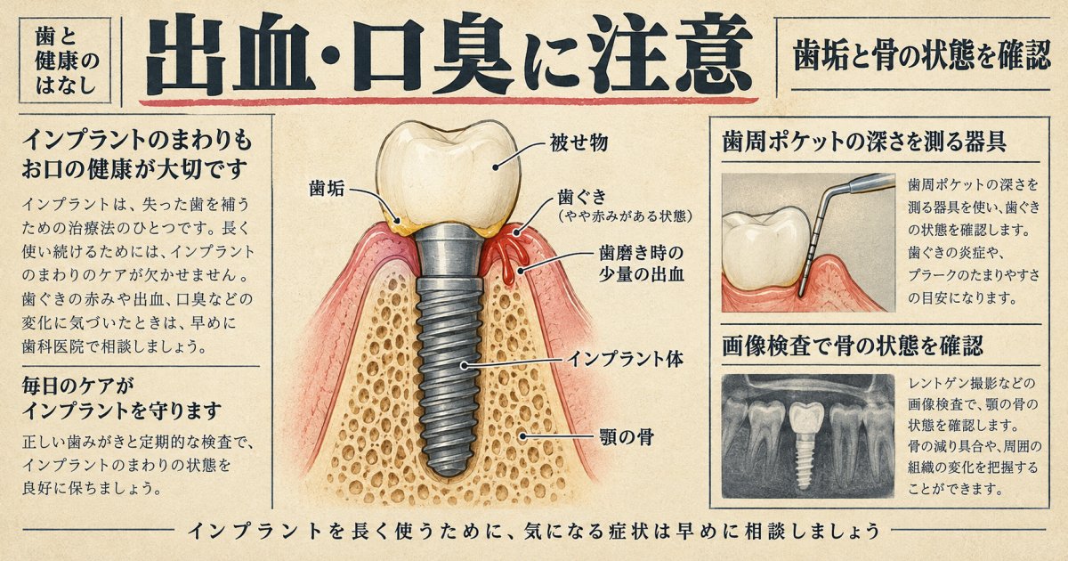インプラント周囲炎の初期症状と発症原因を解説、受診を急ぐサイン