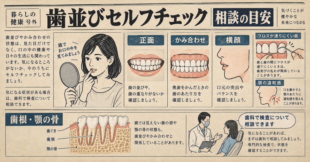 鏡でできる歯並びのセルフチェックと歯科医院へ相談する判断基準
